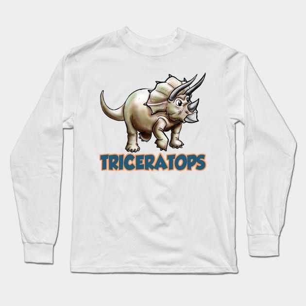 Triceratops Long Sleeve T-Shirt by CIZDIBUJOS